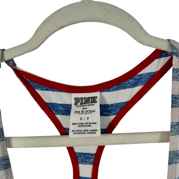 Victoria's Secret PINK Atlanta Braves Striped Tank Top Womens Small - Picture 3 of 6